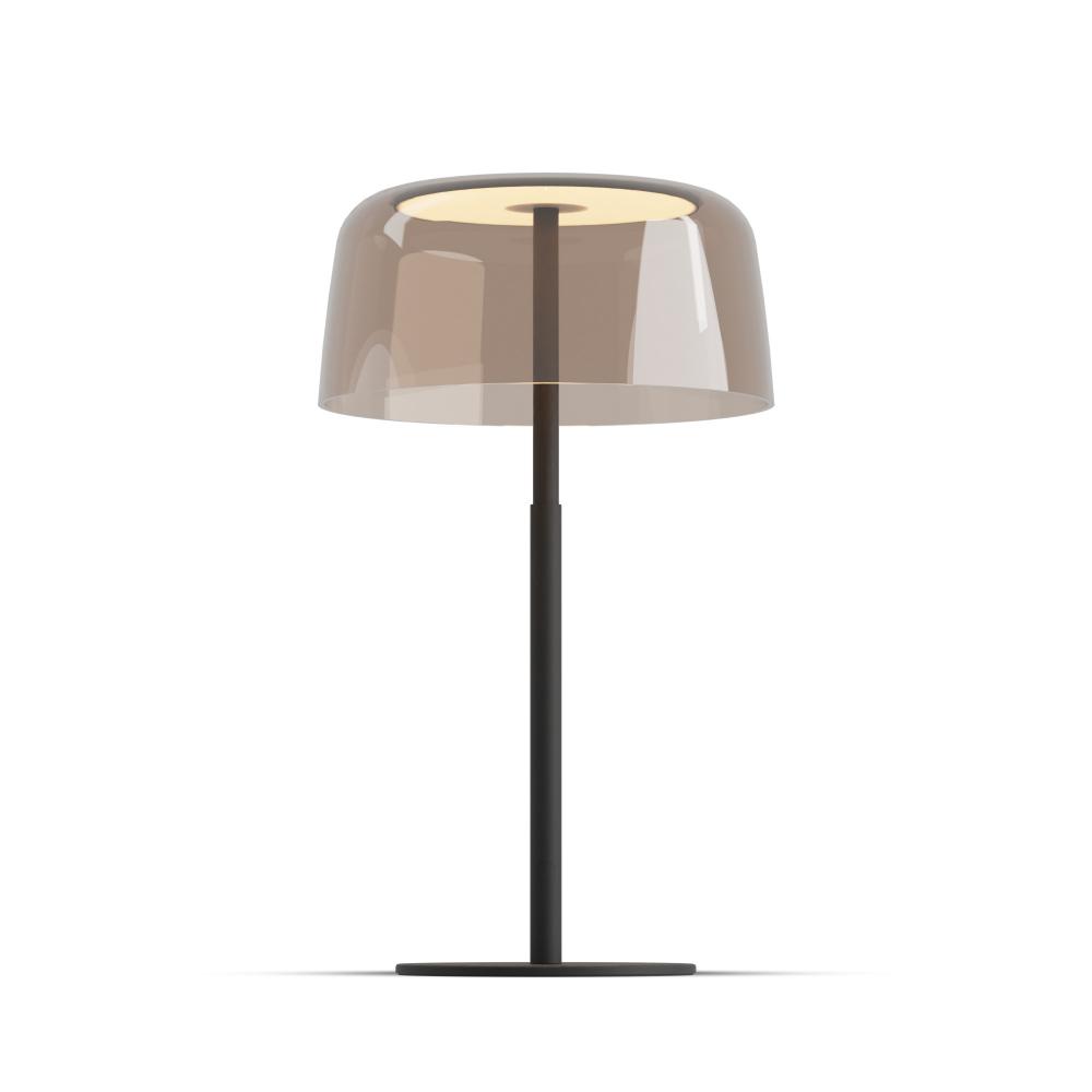 Yurei Table Lamp (Matte Black) with 14" Acrylic Shade, Tea